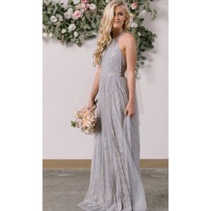 Morning Lavender Isabelle Lace Halter Maxi Dress
